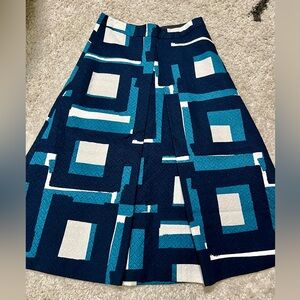 Banana Republic pleated geometric midi skirt